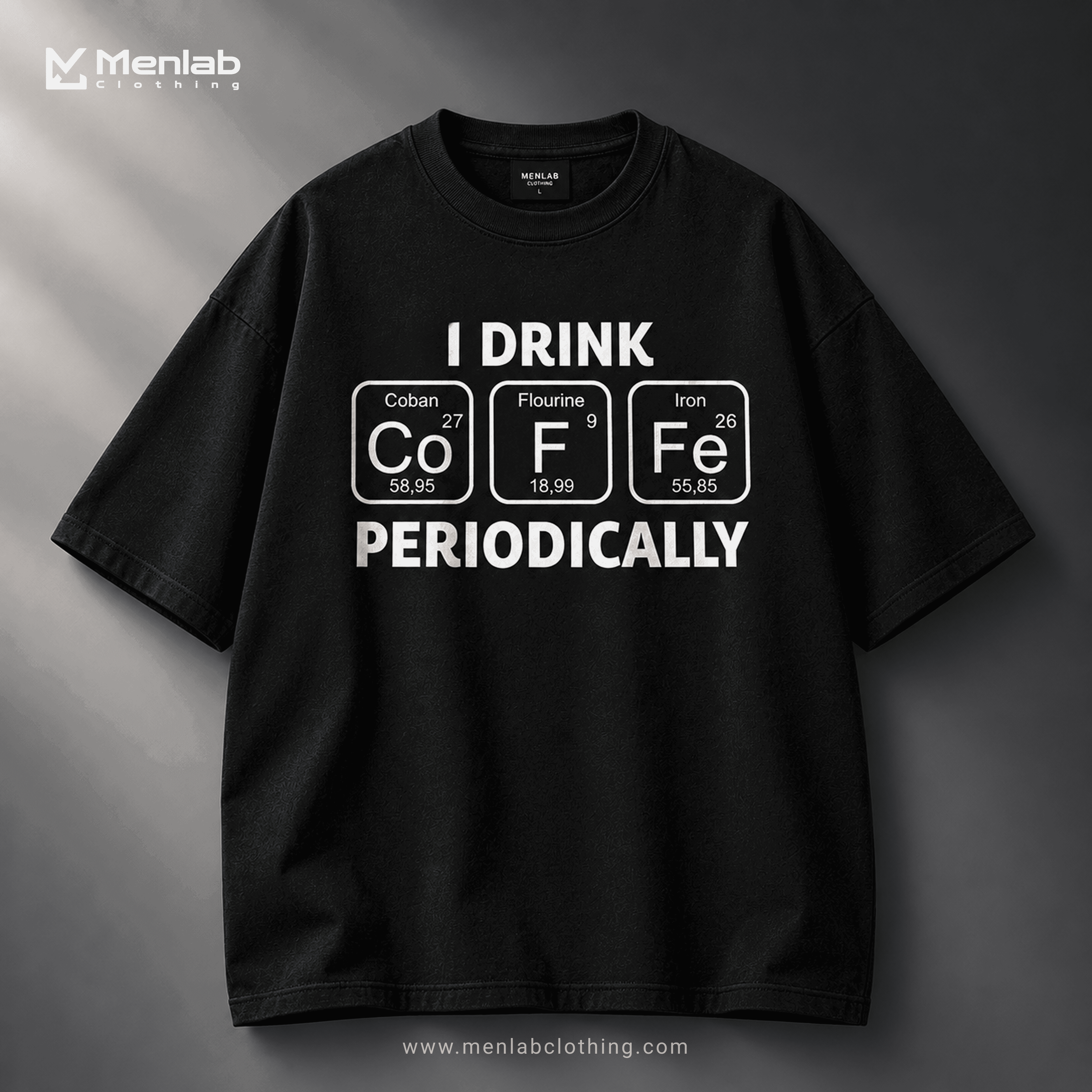 I Drink Coffee Periodically Oversized Drop Shoulder T-Shirt